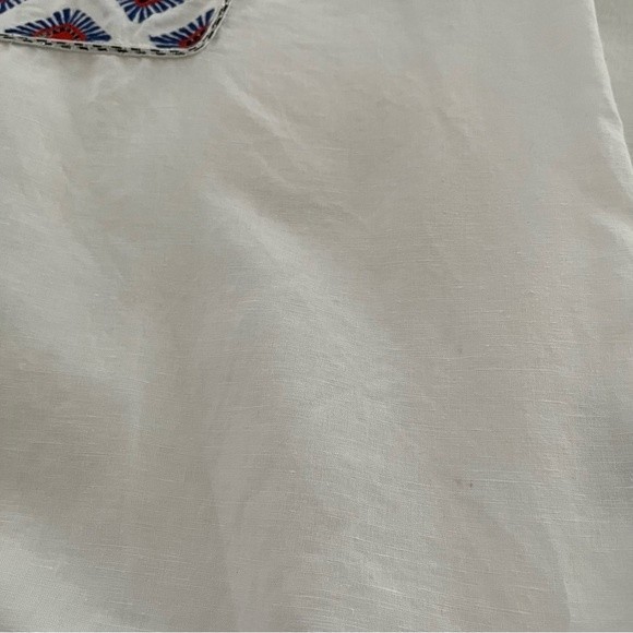J. Crew Sunburst Embroidered Boho Linen Sleeveless Blouse, Size 2 - Picture 14 of 15